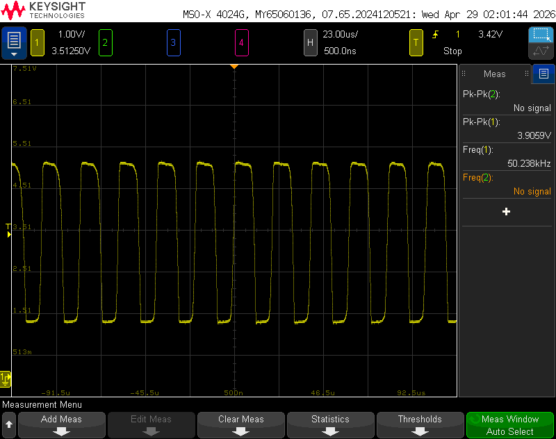 Oscilloscope capture at the mixer output.